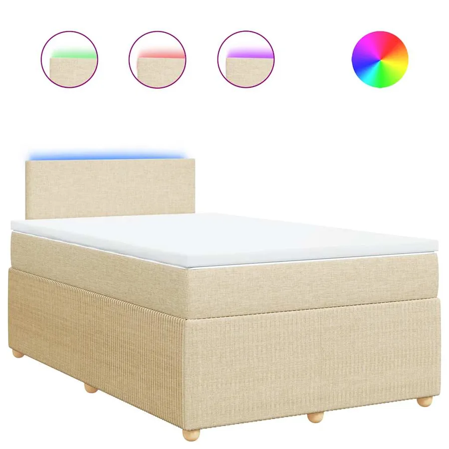 Sommier à lattes de lit avec matelas Crème 120x200 cm Tissu - 2