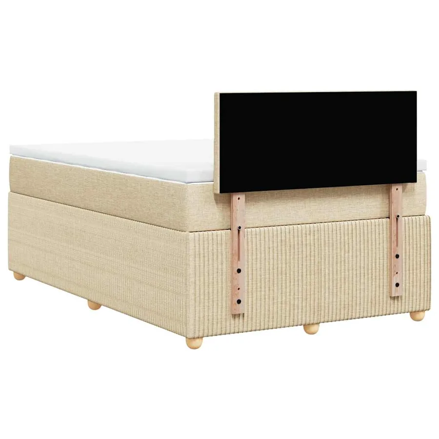 Sommier à lattes de lit avec matelas Crème 120x200 cm Tissu - 8