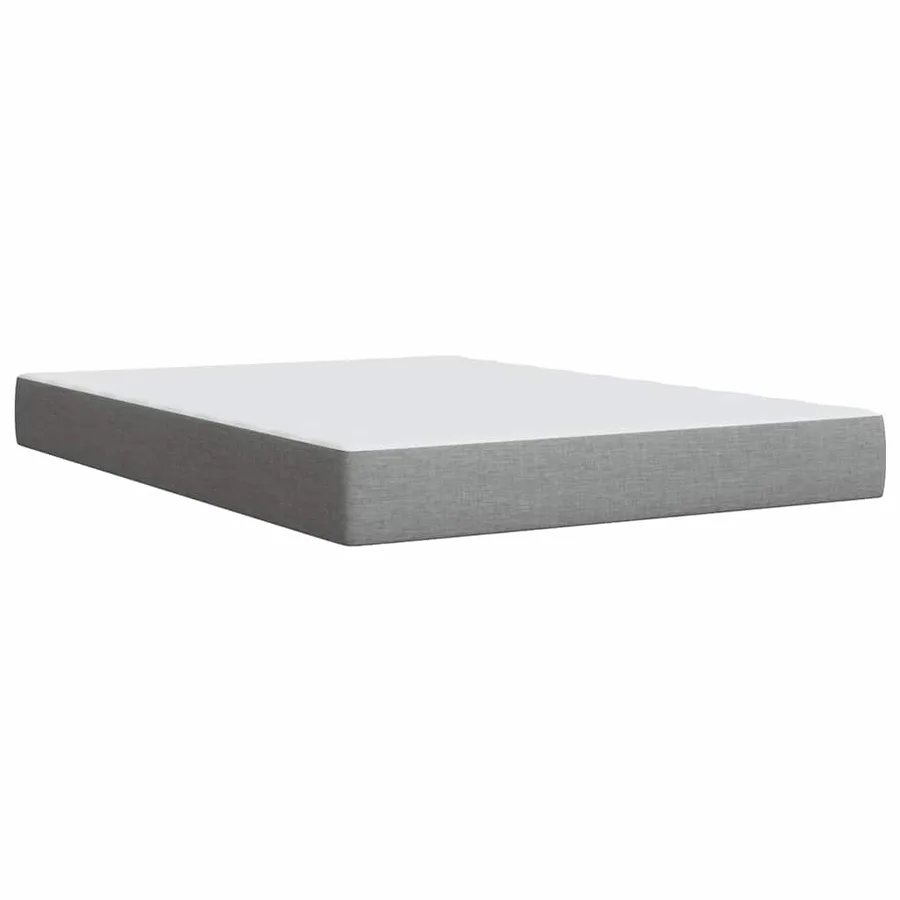 Sommier à lattes de lit avec matelas Gris clair 140x190cm Tissu - 10