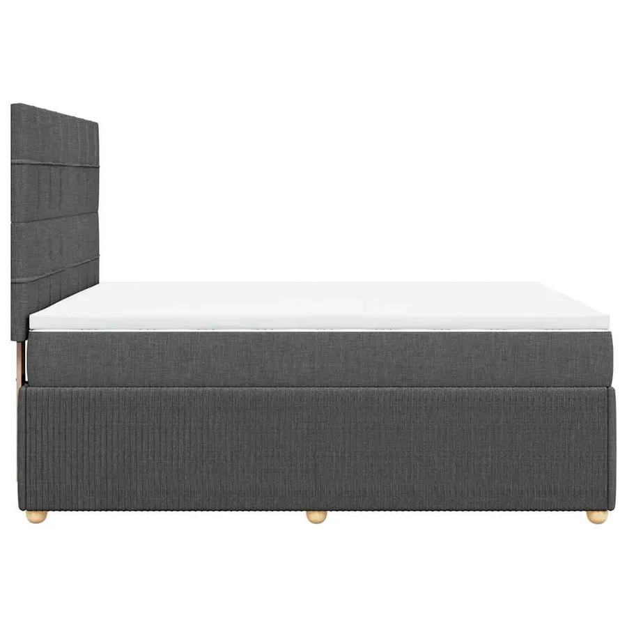 Sommier à lattes de lit avec matelas Gris foncé 140x190cm Tissu - 7