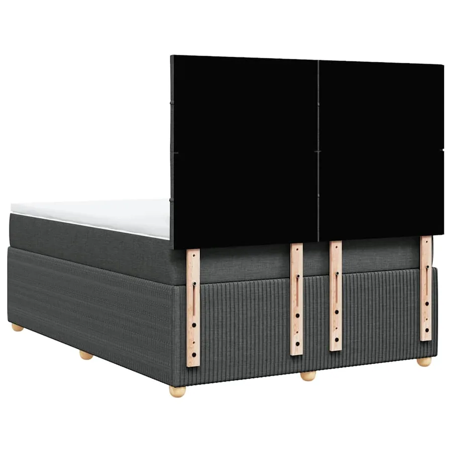 Sommier à lattes de lit avec matelas Gris foncé 140x190cm Tissu - 8