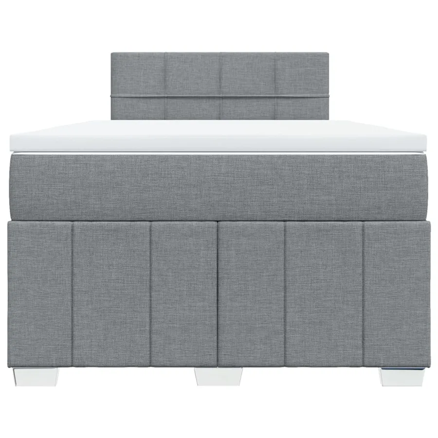 Sommier à lattes de lit avec matelas Gris clair 120x200cm Tissu - 6