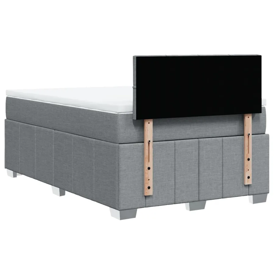 Sommier à lattes de lit avec matelas Gris clair 120x200cm Tissu - 8