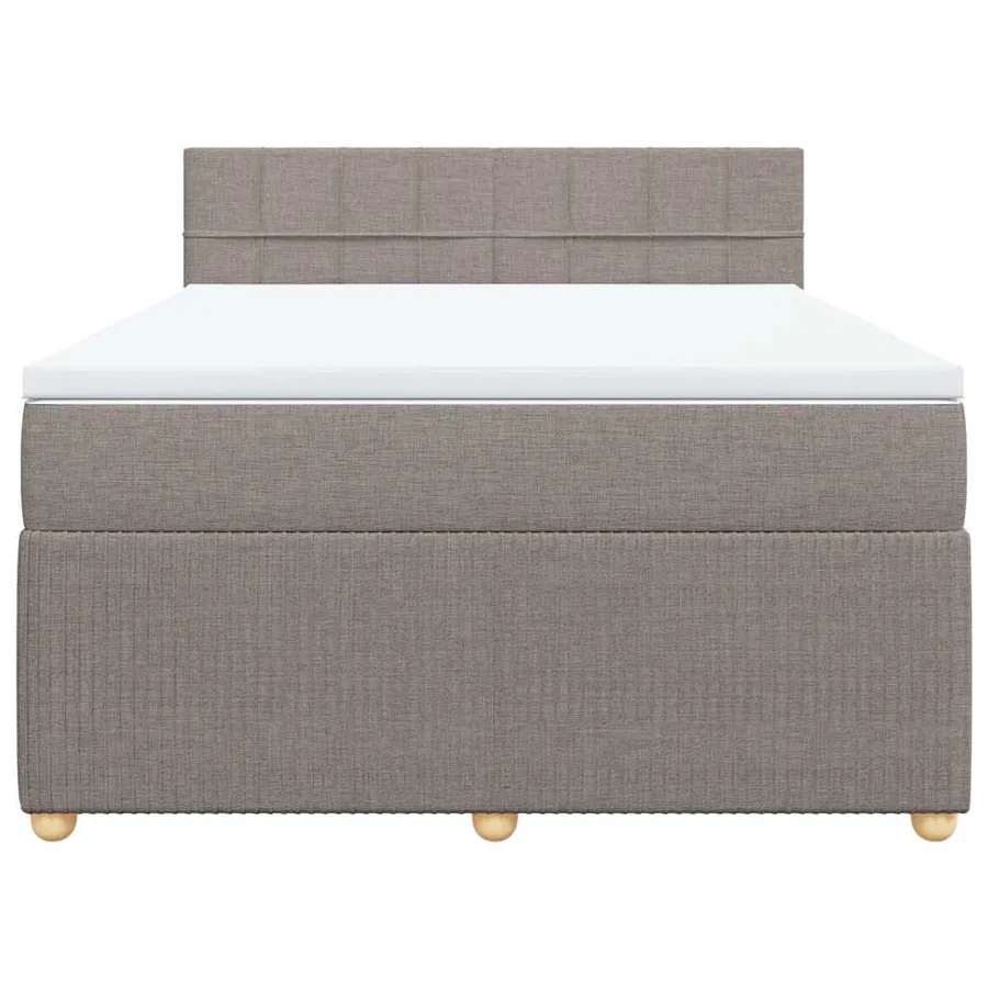 Sommier à lattes de lit avec matelas Taupe 140x190 cm Tissu - 4