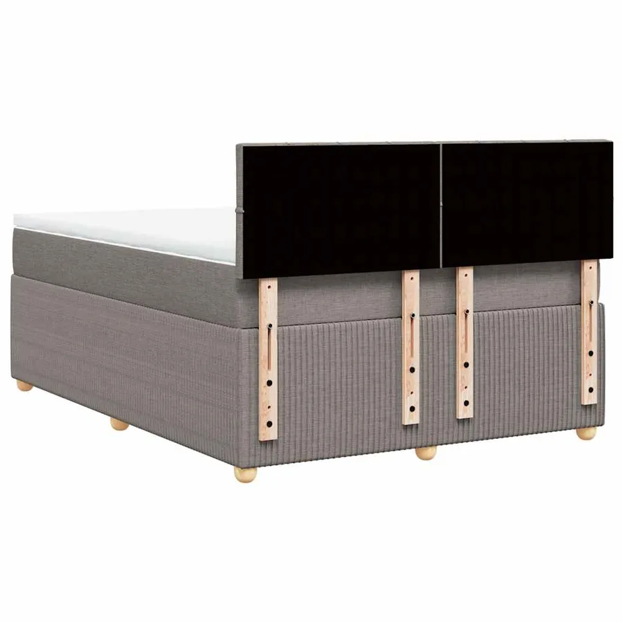 Sommier à lattes de lit avec matelas Taupe 140x190 cm Tissu - 6