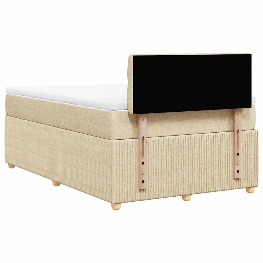 Sommier à lattes de lit avec matelas Crème 120x200 cm Tissu - 8