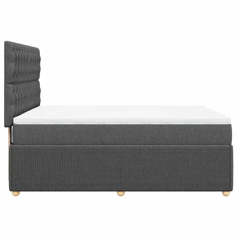 Sommier à lattes de lit avec matelas Gris foncé 140x190cm Tissu - 7