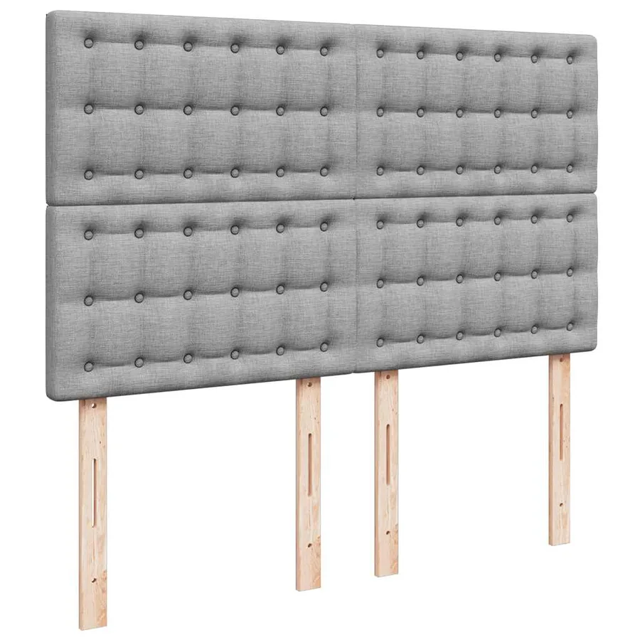 Sommier à lattes de lit avec matelas Gris clair 140x190cm Tissu - 9