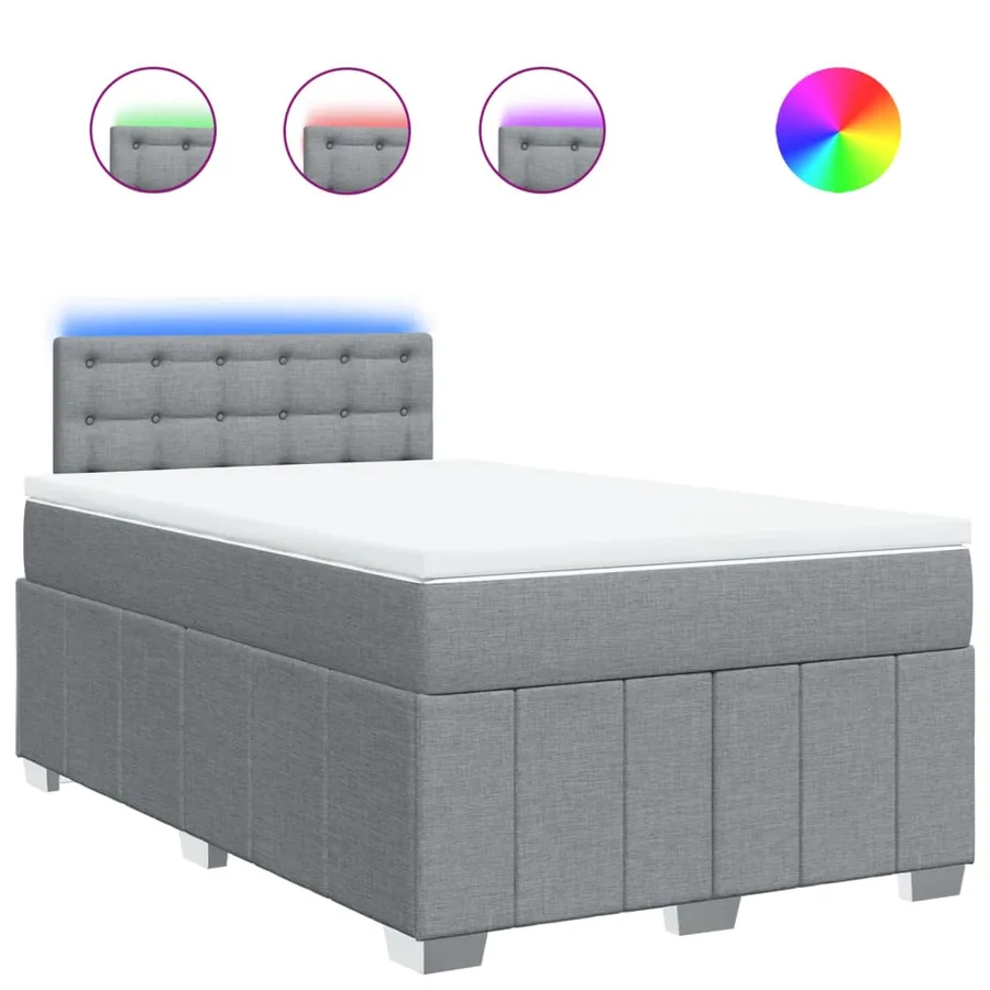 Sommier à lattes de lit avec matelas Gris clair 120x200cm Tissu - 2