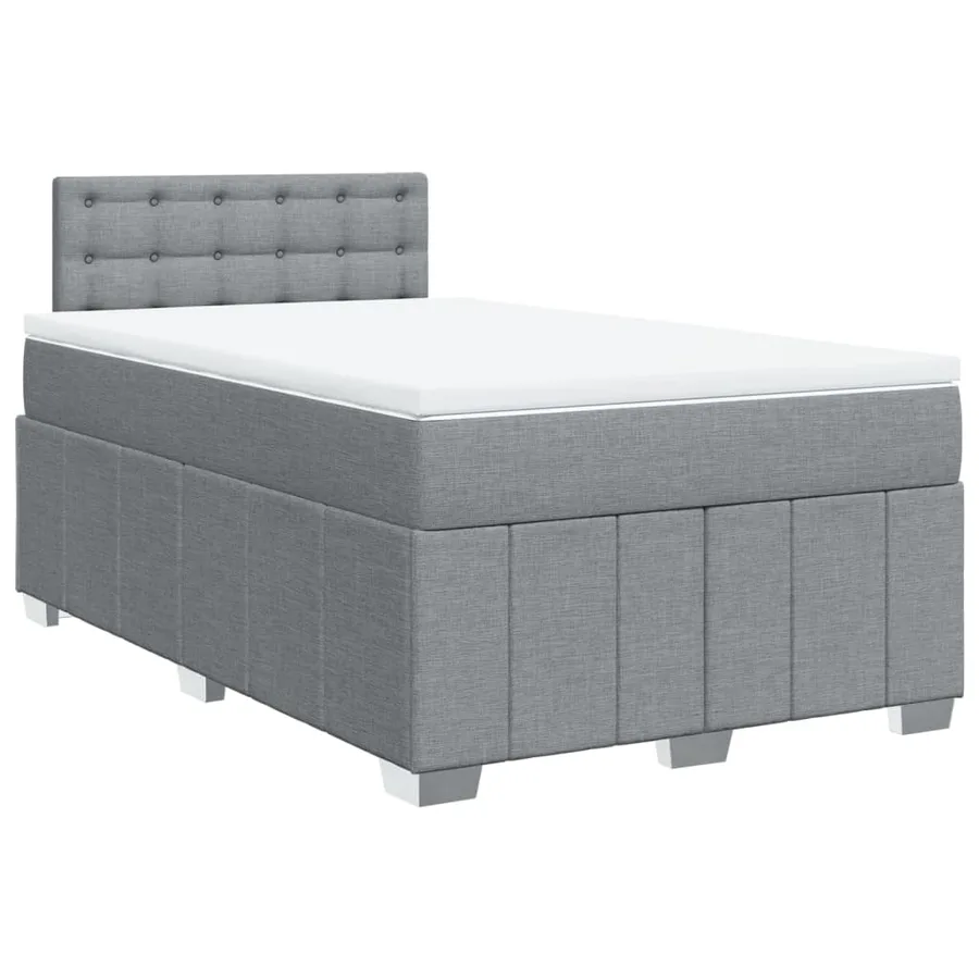 Sommier à lattes de lit avec matelas Gris clair 120x200cm Tissu - 3