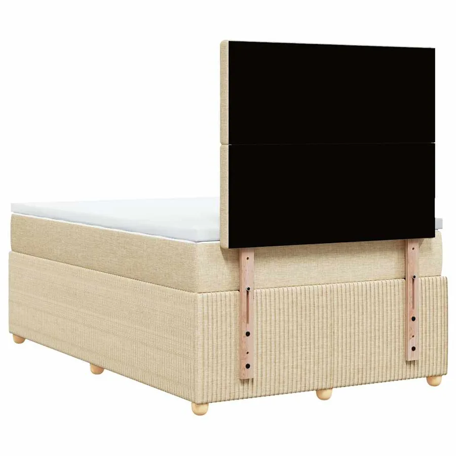 Sommier à lattes de lit avec matelas Crème 120x200 cm Tissu - 6