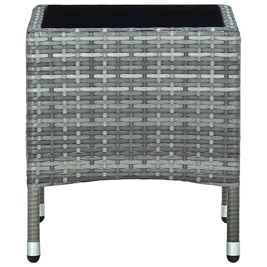 Table de jardin Gris 40x40x45 cm Résine tressée - 2