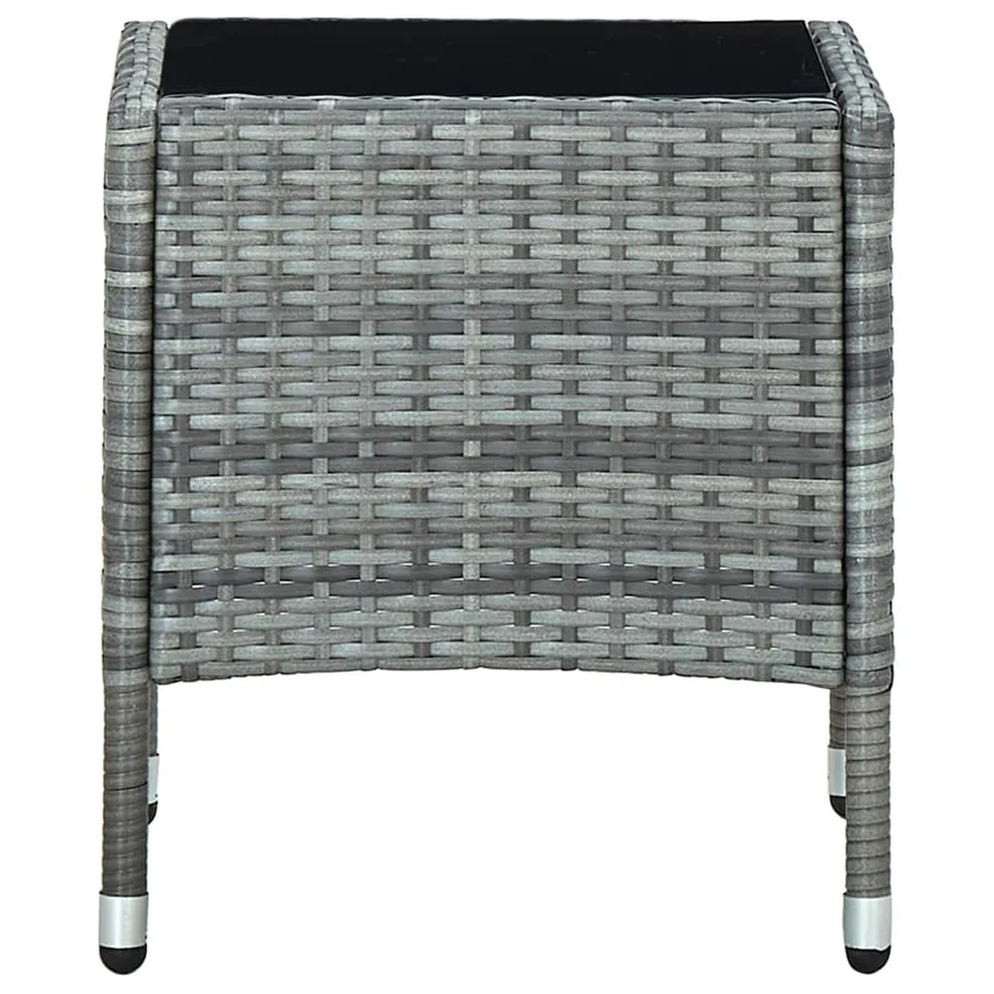Table de jardin Gris 40x40x45 cm Résine tressée - 3