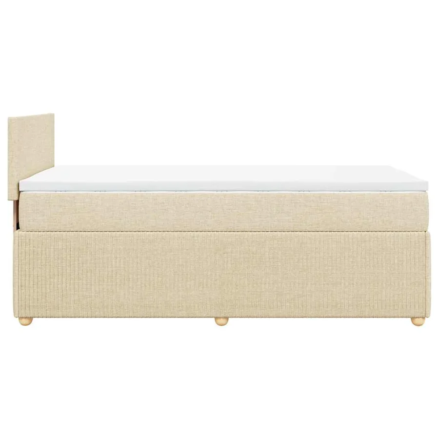 Sommier à lattes de lit avec matelas Crème 80x200 cm Tissu - 7