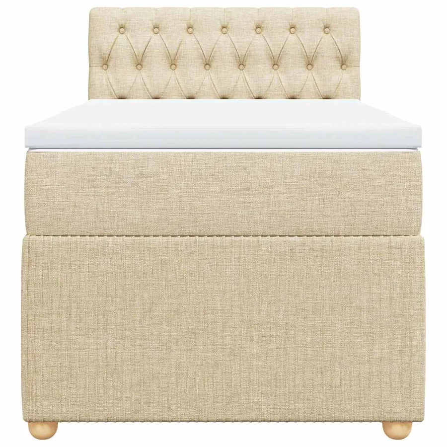 Sommier à lattes de lit avec matelas Crème 80x200 cm Tissu - 6