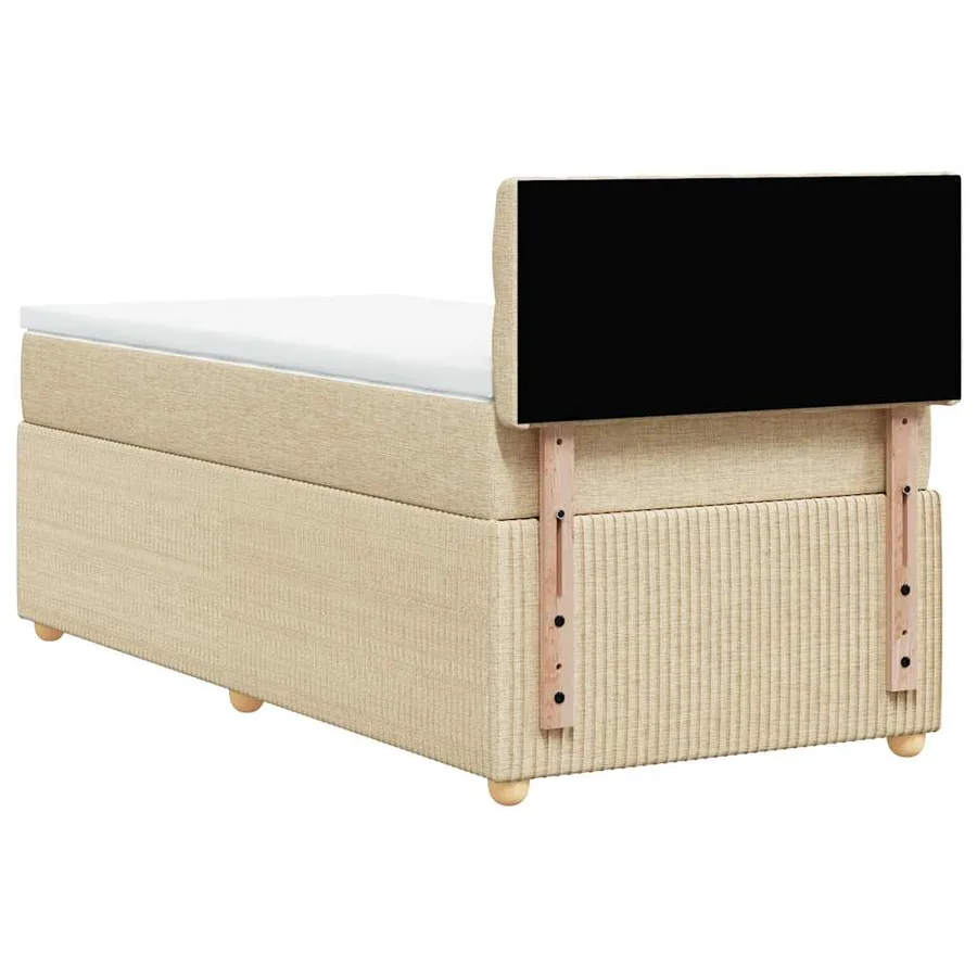 Sommier à lattes de lit avec matelas Crème 80x200 cm Tissu - 8