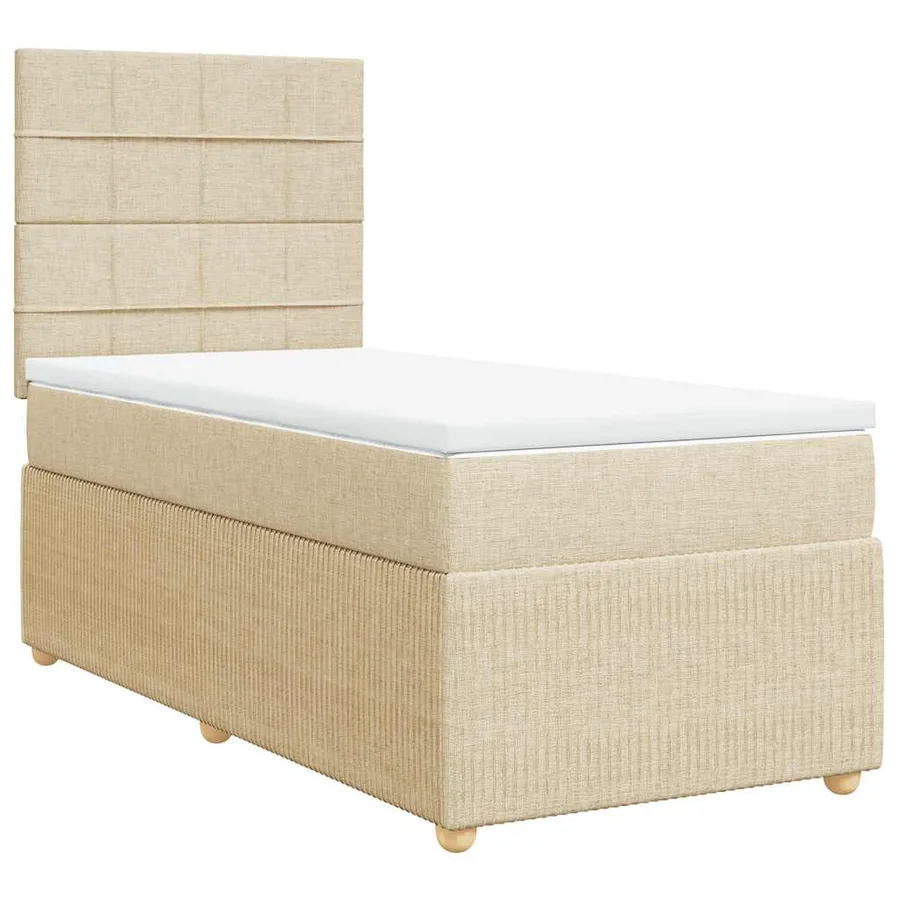 Sommier à lattes de lit avec matelas Crème 80x200 cm Tissu - 2