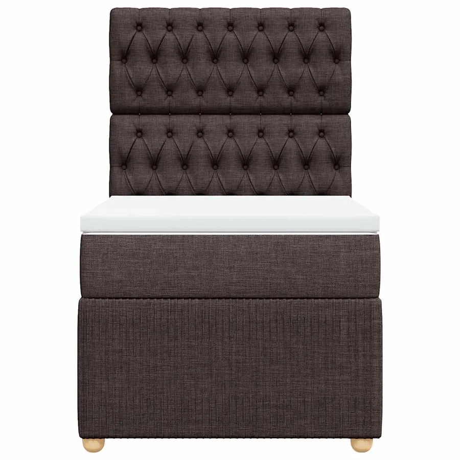 Sommier à lattes de lit avec matelas Marron foncé 80x200 cm - 6