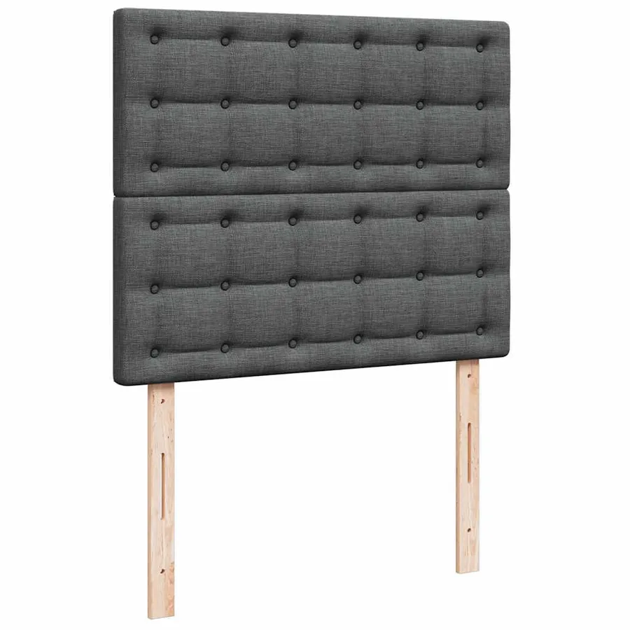 Sommier à lattes de lit avec matelas Gris foncé 120x200cm Tissu - 11