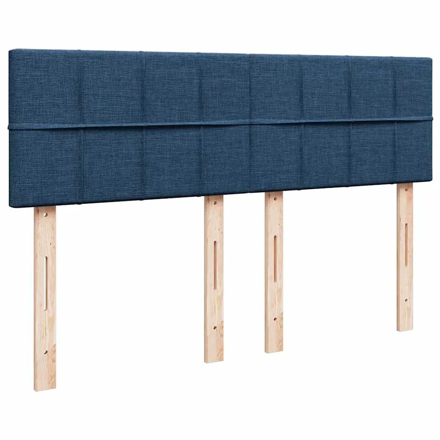 Sommier à lattes de lit avec matelas Bleu 140x190 cm Tissu - 7