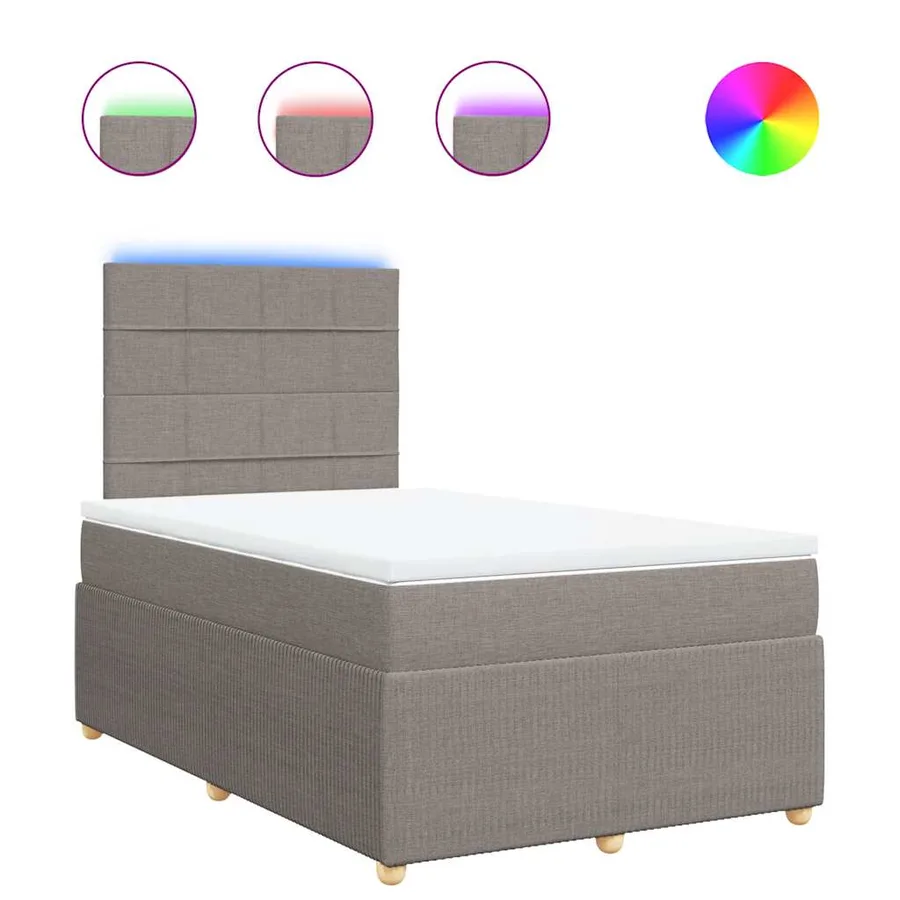 Sommier à lattes de lit avec matelas Taupe 120x200 cm Tissu - 2