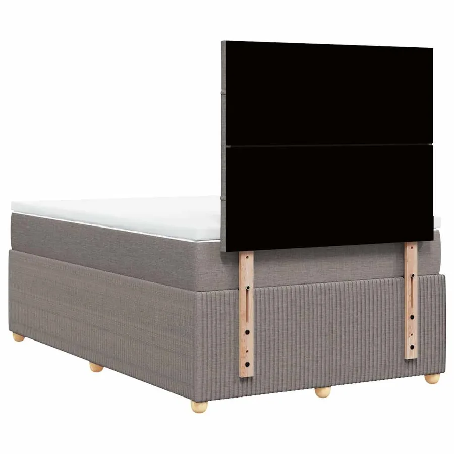Sommier à lattes de lit avec matelas Taupe 120x200 cm Tissu - 8
