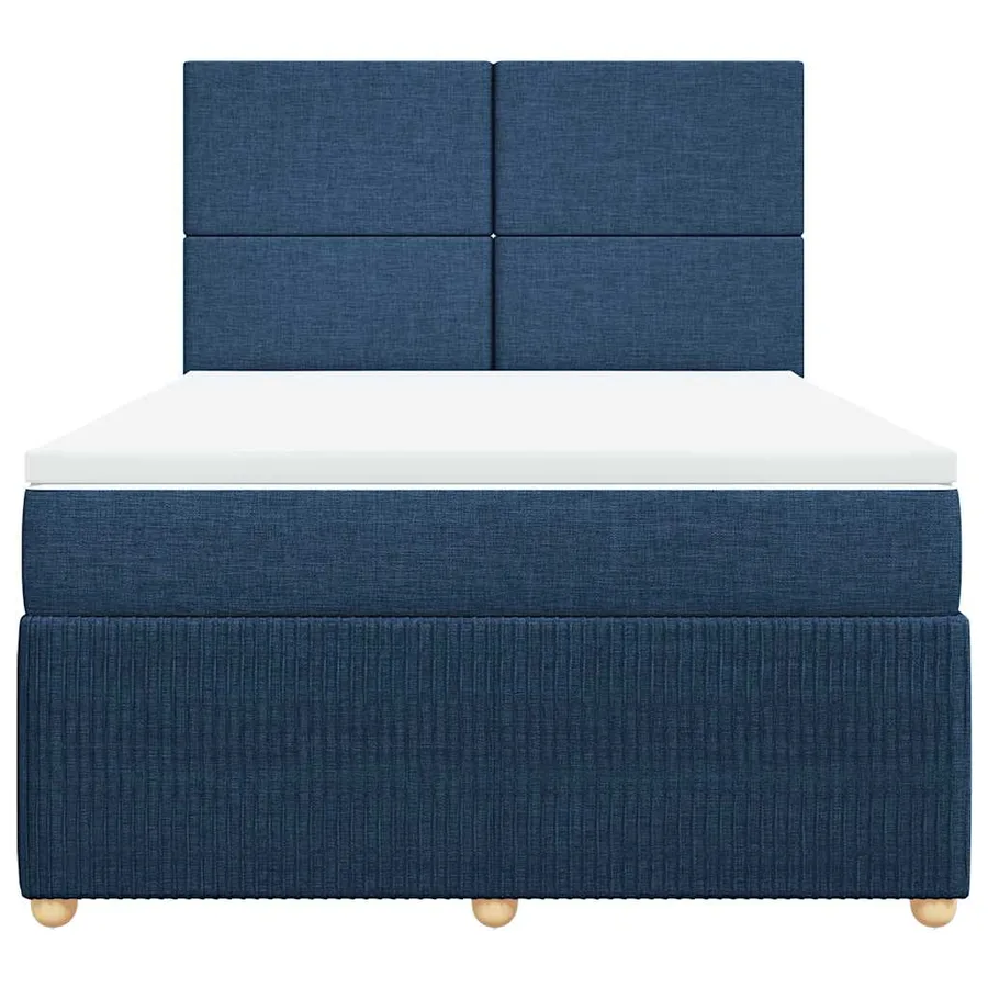 Sommier à lattes de lit avec matelas Bleu 140x190 cm Tissu - 6