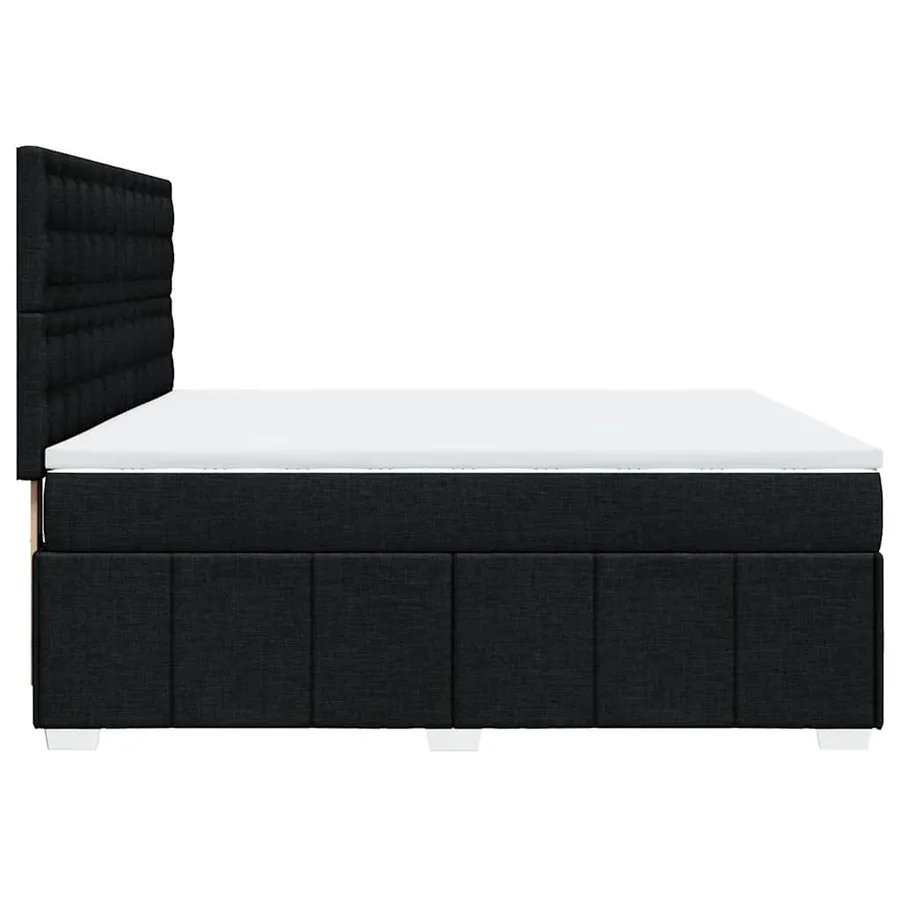 Sommier à lattes de lit avec matelas Noir 180x200 cm Tissu - 7