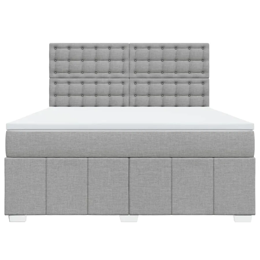 Sommier à lattes de lit avec matelas Gris clair 180x200cm Tissu - 6
