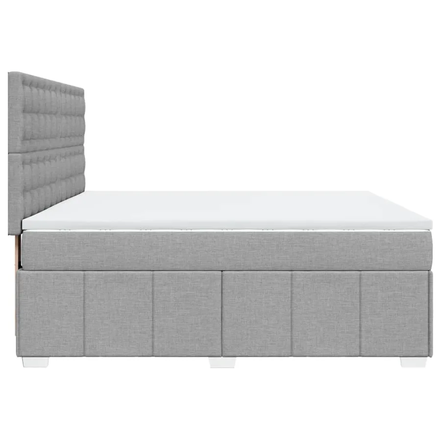 Sommier à lattes de lit avec matelas Gris clair 180x200cm Tissu - 7