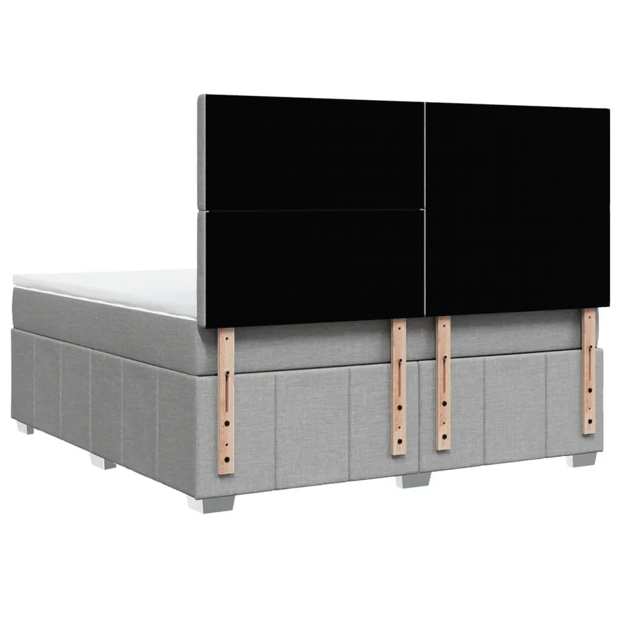 Sommier à lattes de lit avec matelas Gris clair 180x200cm Tissu - 8