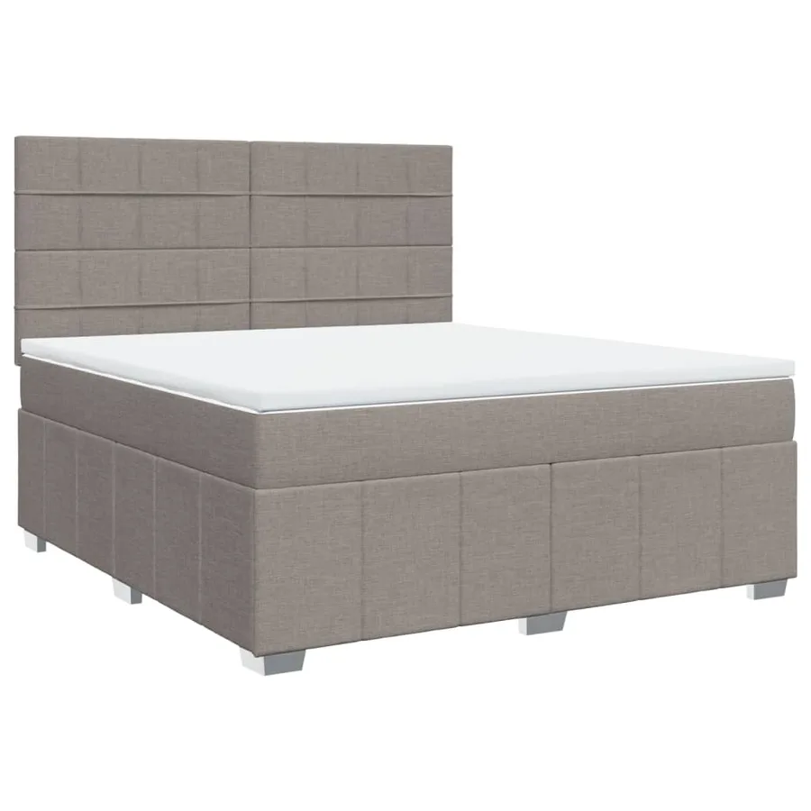 Sommier à lattes de lit avec matelas Taupe 180x200 cm Tissu - 2