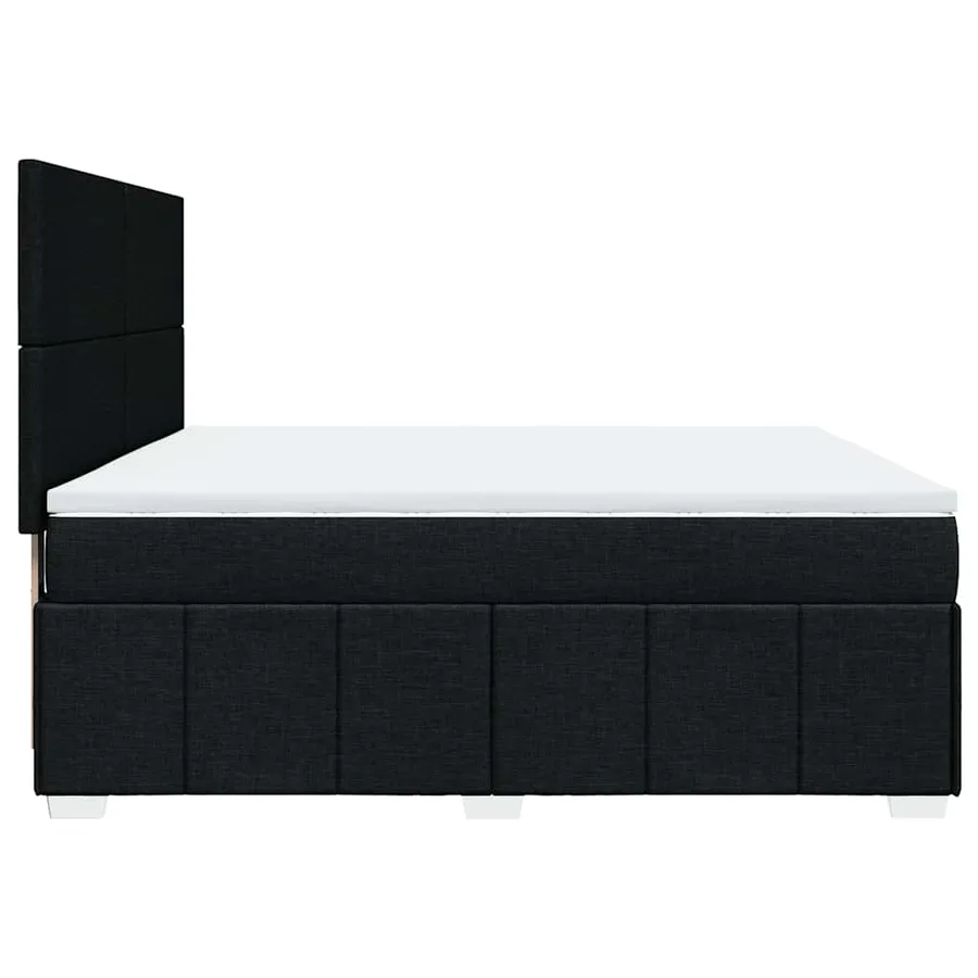 Sommier à lattes de lit avec matelas Noir 180x200 cm Tissu - 7