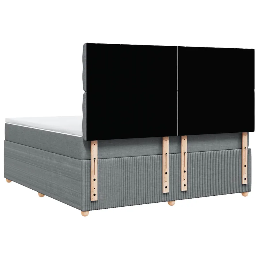 Sommier à lattes de lit avec matelas Gris clair 180x200cm Tissu - 8
