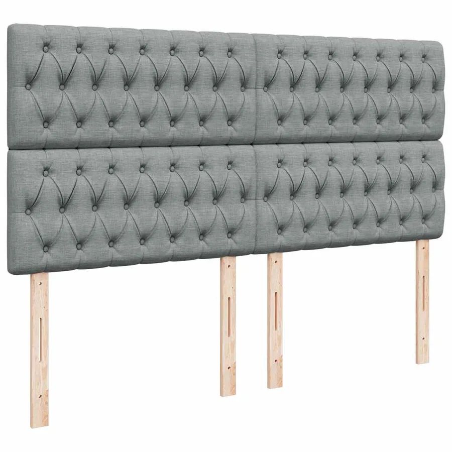 Sommier à lattes de lit avec matelas Gris clair 180x200cm Tissu - 9