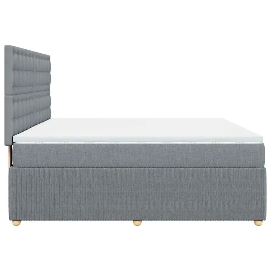 Sommier à lattes de lit avec matelas Gris clair 180x200cm Tissu - 7