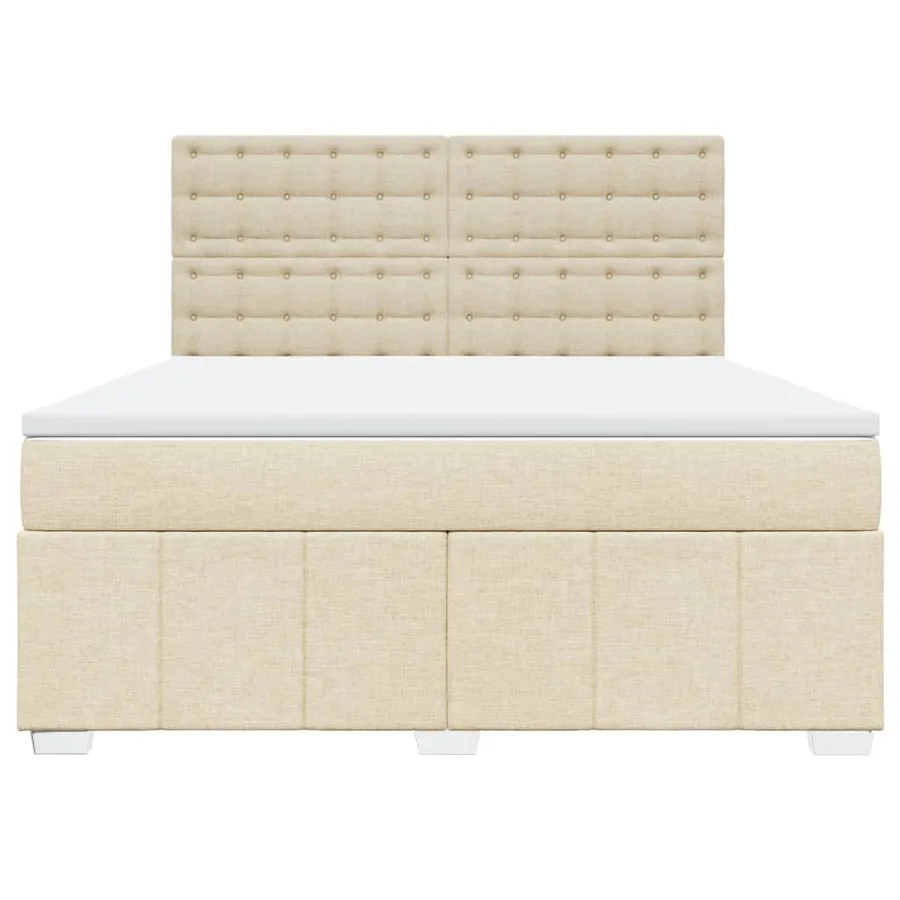 Sommier à lattes de lit avec matelas Crème 180x200 cm Tissu - 4