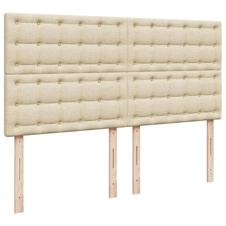 Sommier à lattes de lit avec matelas Crème 180x200 cm Tissu - 7