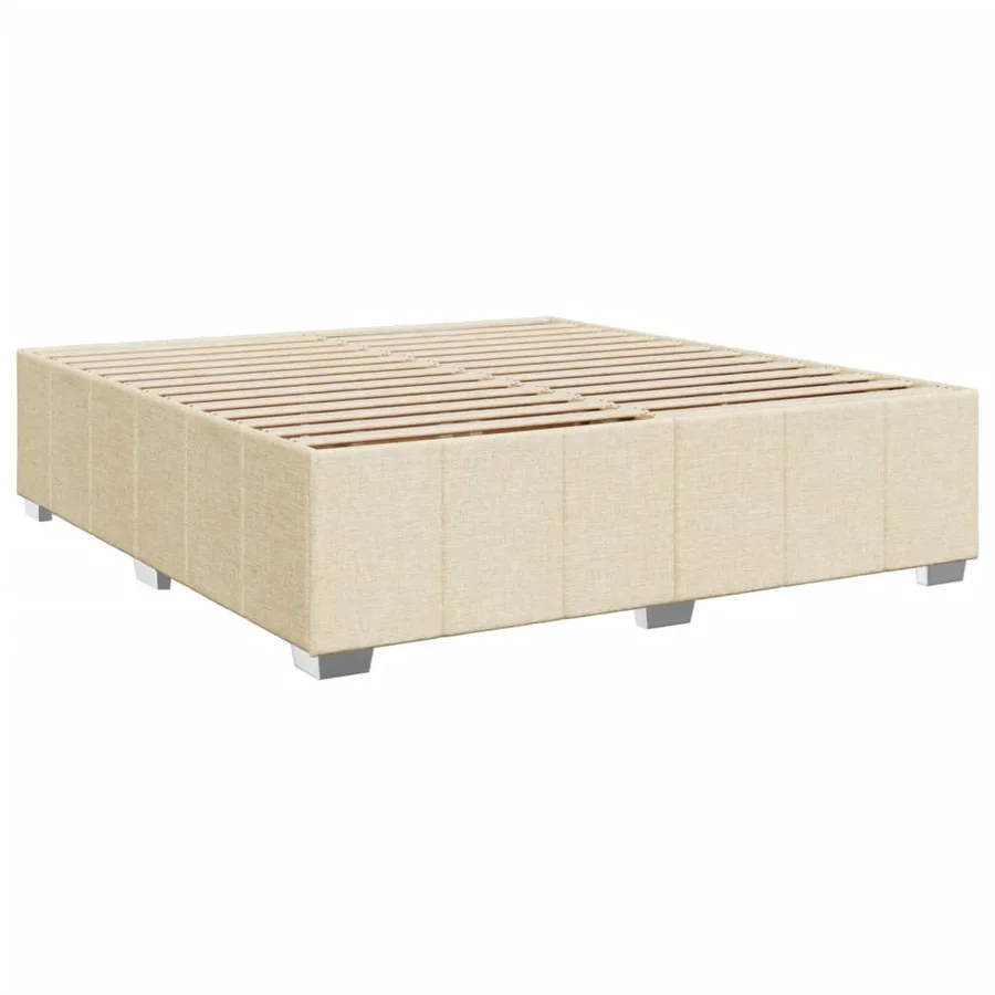 Sommier à lattes de lit avec matelas Crème 180x200 cm Tissu - 8