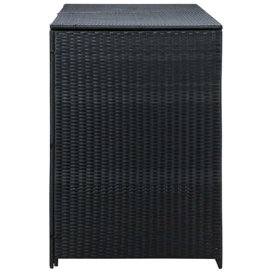 Abris pour poubelle double Résine tressée Noir 148x80x111 cm - 7