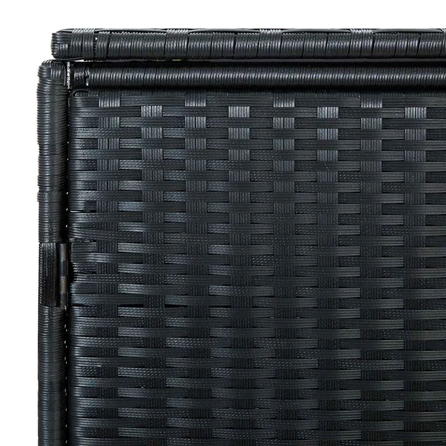 Double Wheelie Bin Shed Poly Rattan Black 148x80x111 cm - 9