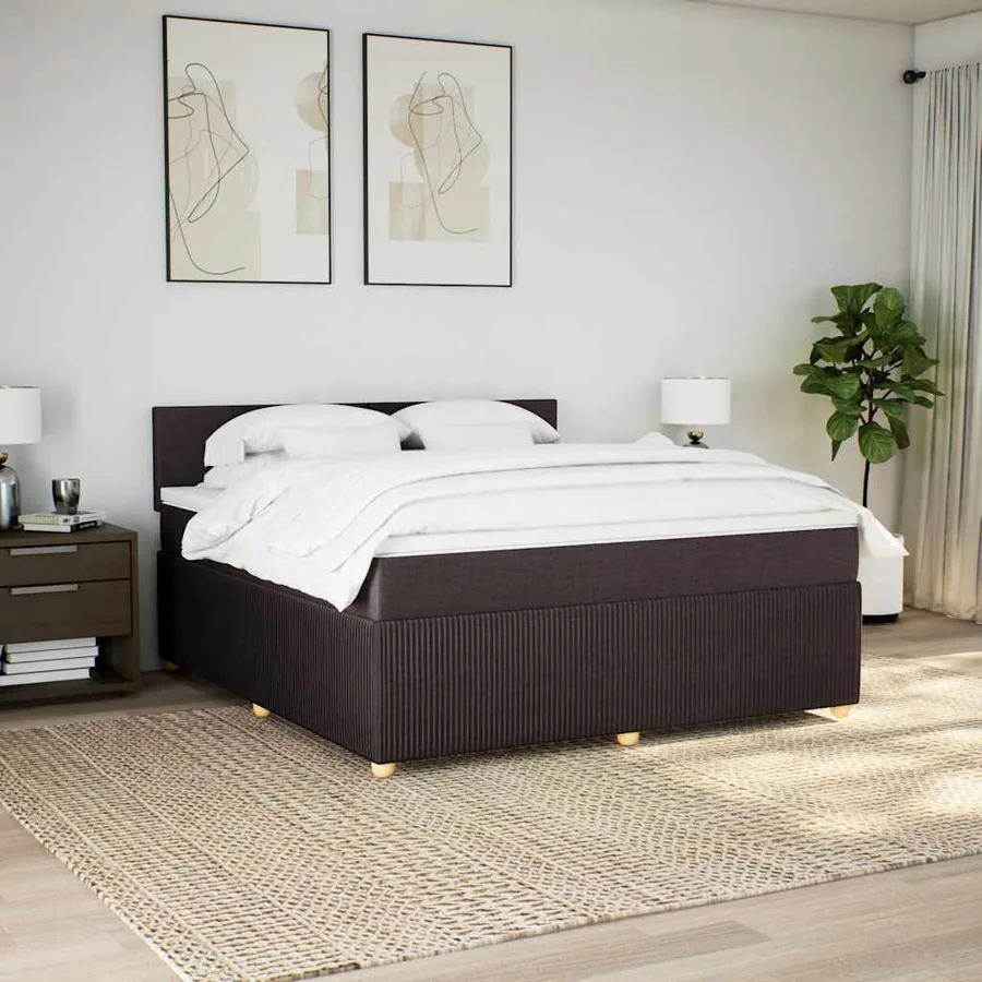 Sommier à lattes de lit avec matelas Marron foncé 180x200 cm - 4