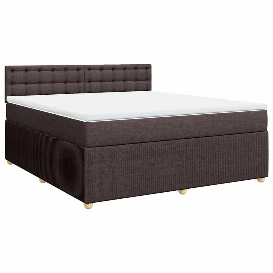 Sommier à lattes de lit avec matelas Marron foncé 180x200 cm - 2