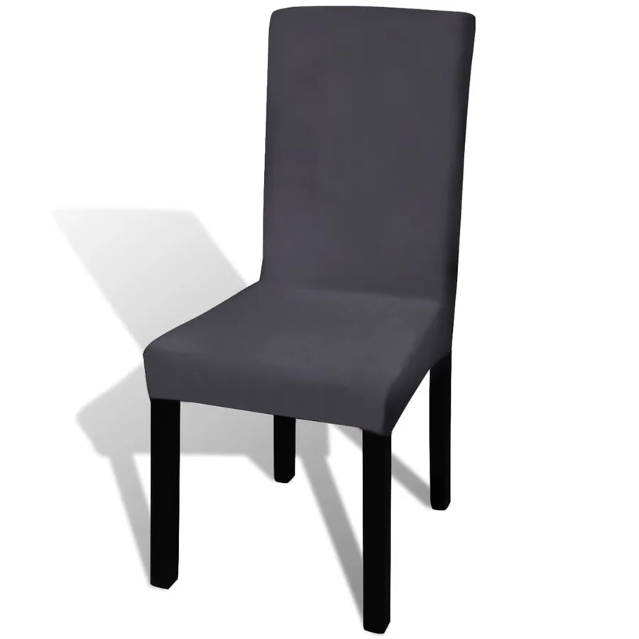 Housse de chaise droite extensible 6 pcs anthracite - 2