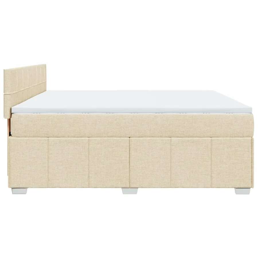Sommier à lattes de lit avec matelas Crème 180x200 cm Tissu - 7