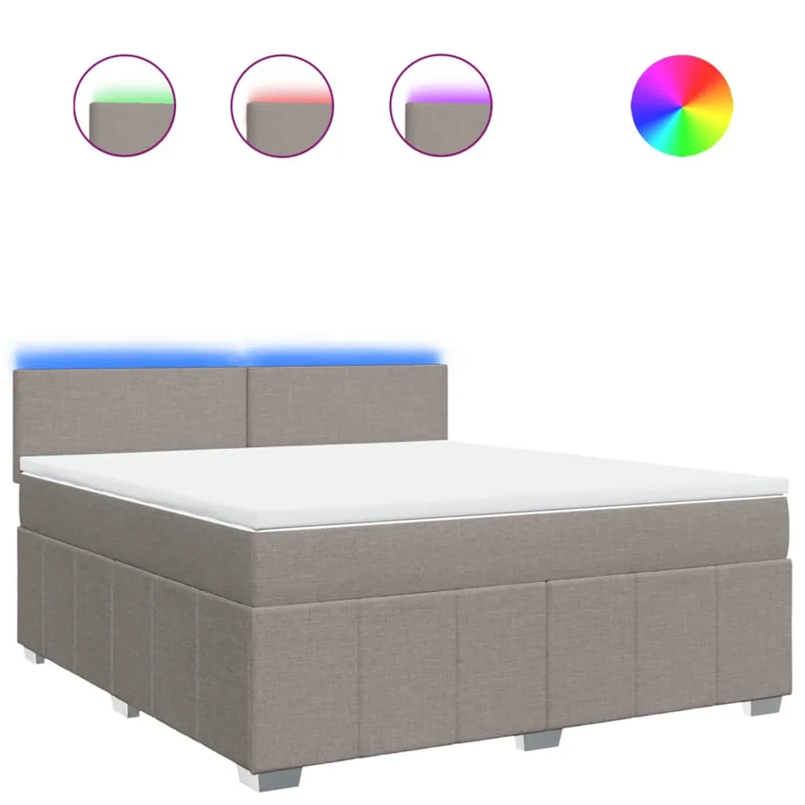 Sommier à lattes de lit avec matelas Taupe 180x200 cm Tissu - 2