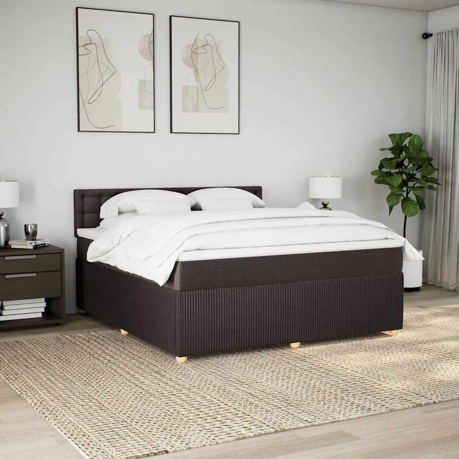 Sommier à lattes de lit avec matelas Marron foncé 180x200 cm - 4