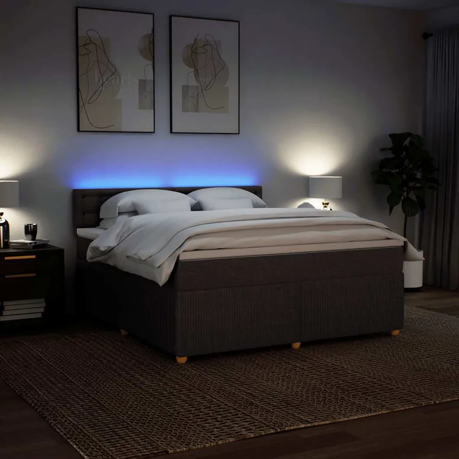 Sommier à lattes de lit avec matelas Marron foncé 180x200 cm - 5