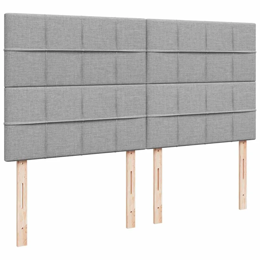 Sommier à lattes de lit avec matelas Gris clair 200x200cm Tissu - 9