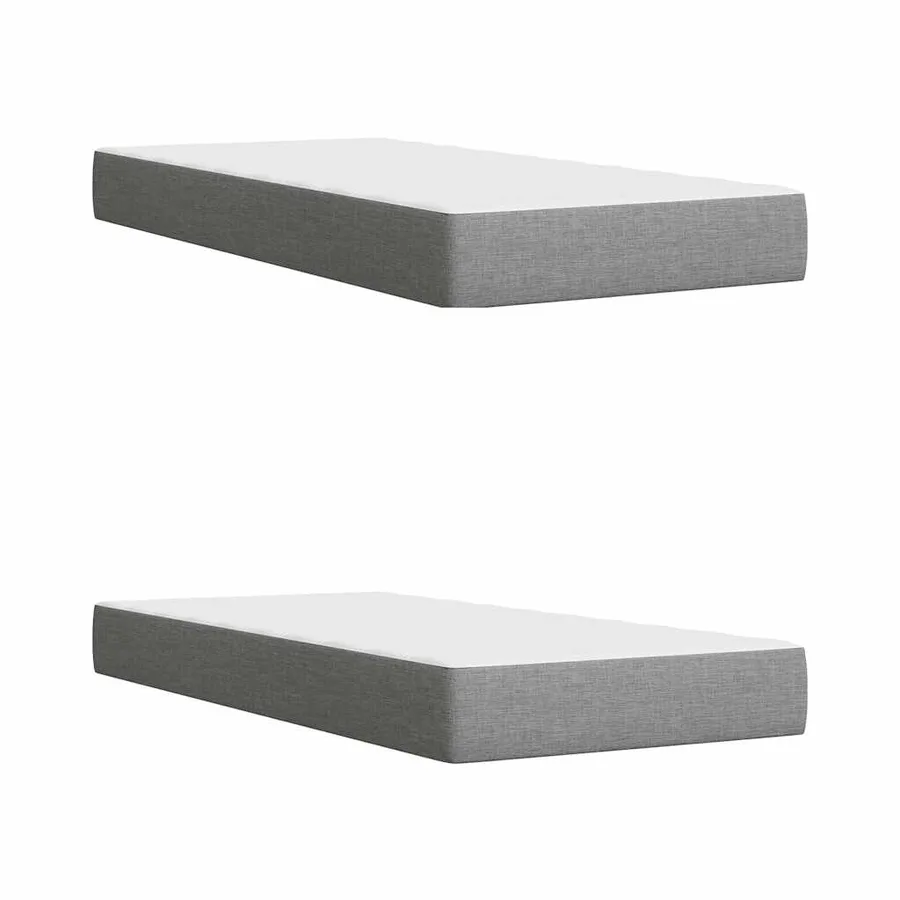 Sommier à lattes de lit avec matelas Gris clair 200x200cm Tissu - 11
